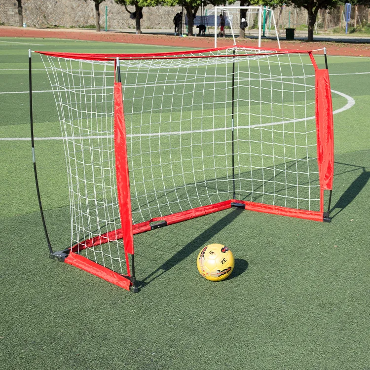 Tetoron Knotless Rebound Football Net Folding Indoor Mini 6*4*2 Feet Portable Training Football Goal Pocket Ball Frame Net