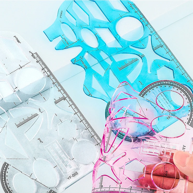 Многофункциональная Геометрическая функция графическая обучающая линейка для быстрого рисования гибкая