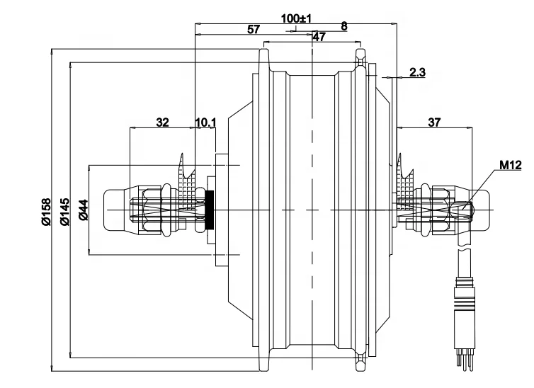 CZJB-105CQ low noise 350w 500w e-bike brushless gear hub motor with helical gear