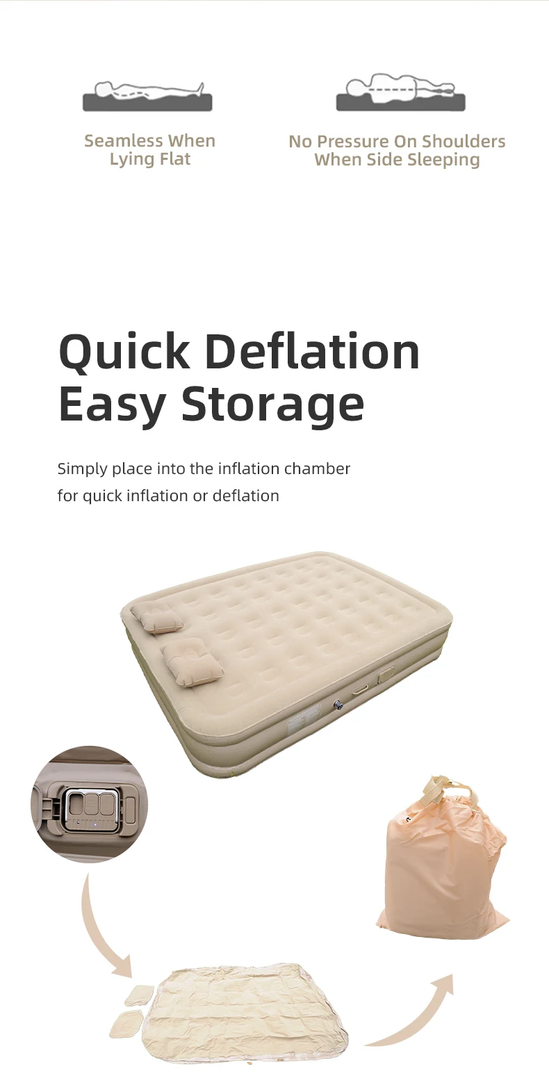 Custom 21-Hole Foldable Air Mattress with Built-in Pump Colchon Inflable Camping Portable Outdoor Inflatable Bed Home Park Use