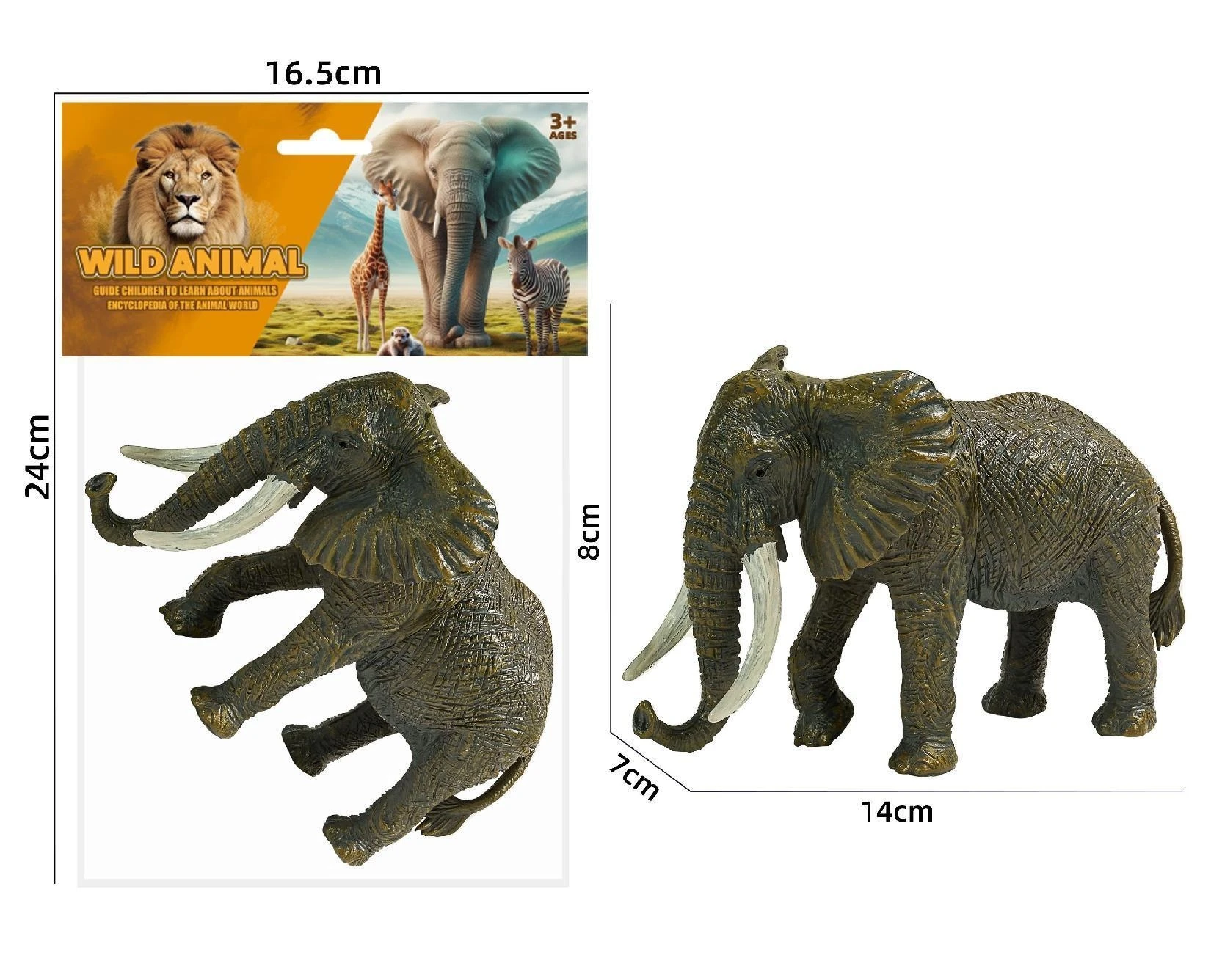 Customized wholesale animal dolls elephant model zoo wild African male baby simulation toy direct deal