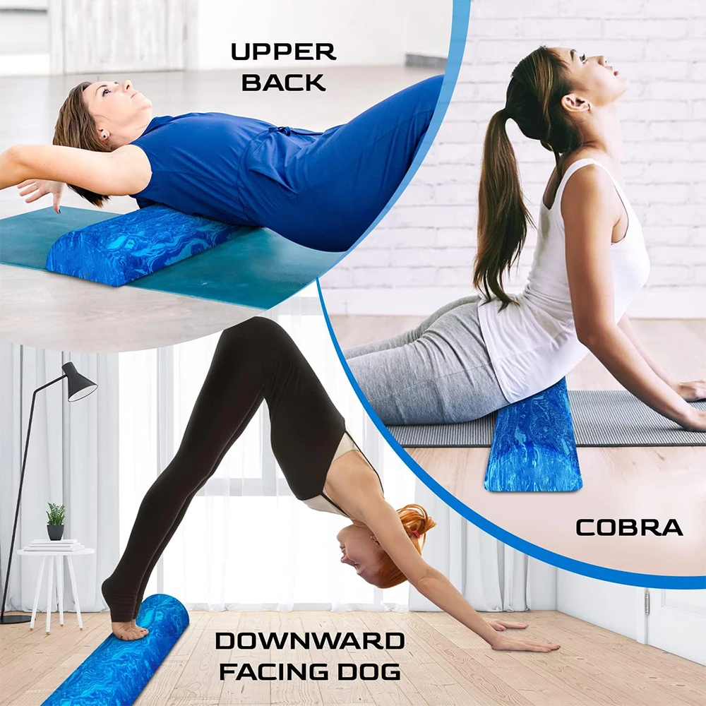 Custom Logo Soft Density Half EVA Foam Roller Physical Therapy Yoga Fitness Pilates Medium Hardness Balance Exercise Foam Roller