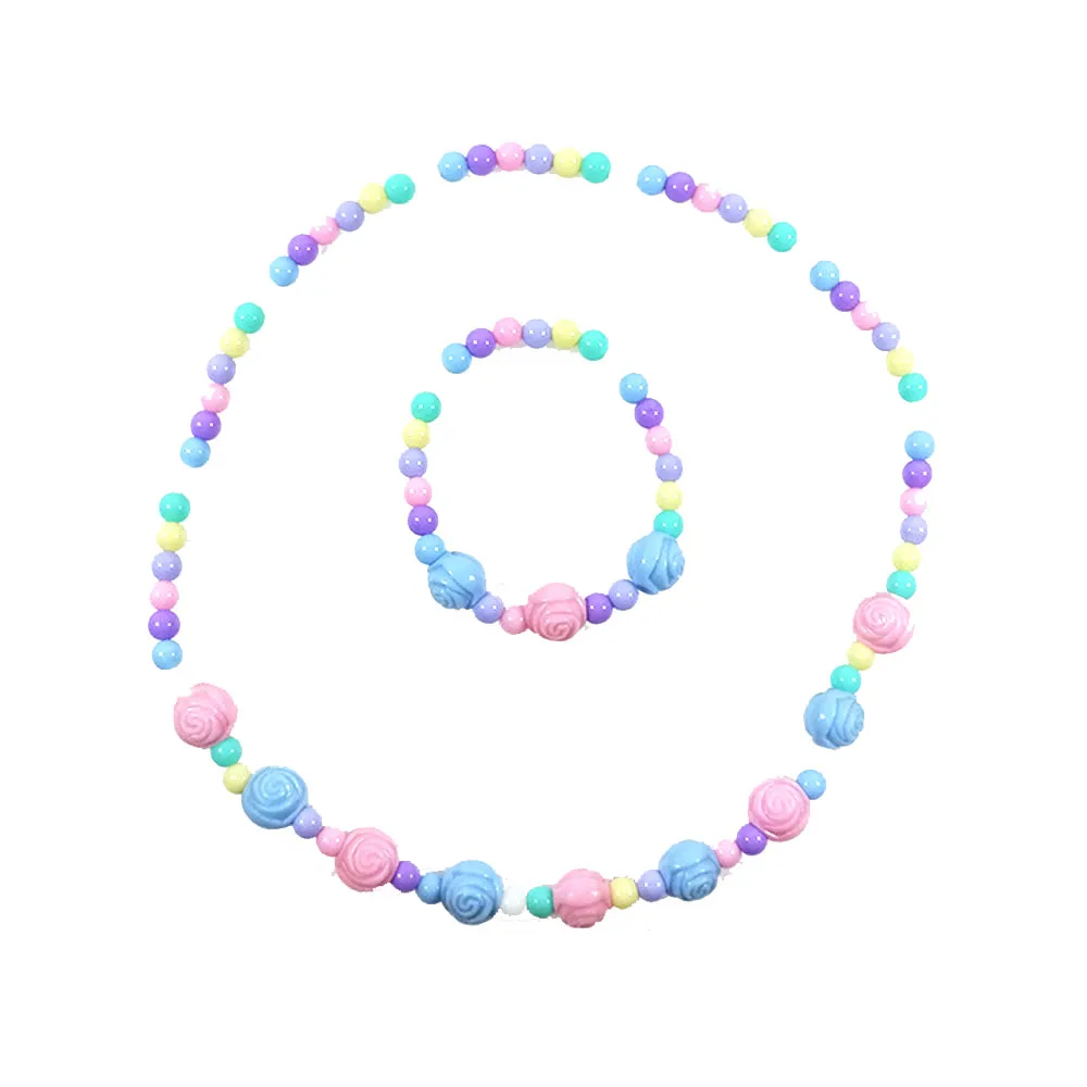 DIY Round Beaded Fashionable Nice Necklace Set For Children