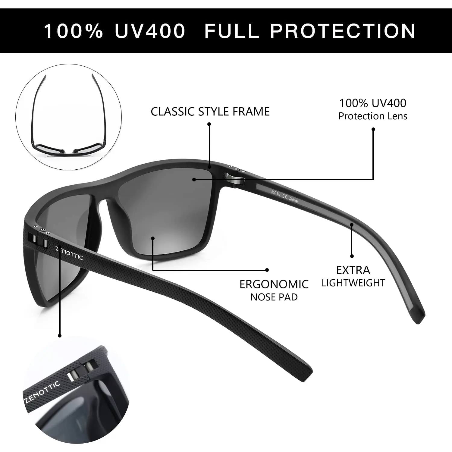 2024 new vintage rectangle square Lightweight cycling running outdoor UV 400 Polarized TR 90 Sports wholesaler Sunglasses man