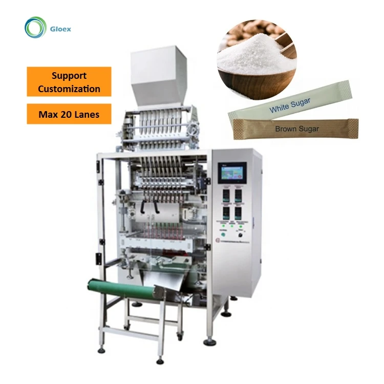 Multilane Automatic Back Sealing Stick 6 Line 5g 10g Desiccant Salt Hotel Sugar Packet Packing Machine