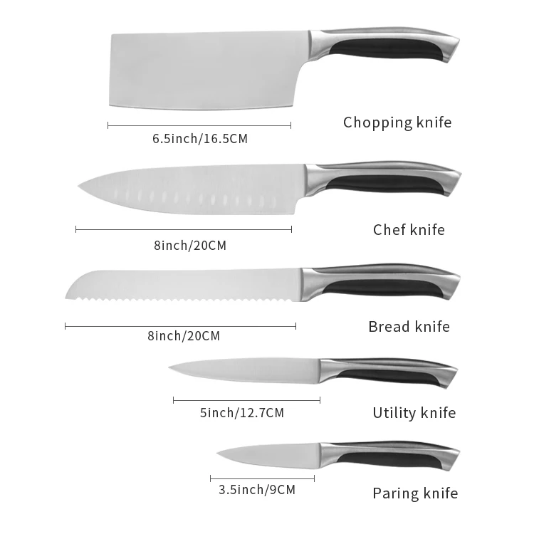 Лезвие ножей Nes из немецкой высокоуглеродистой стали набор кухонных для шеф-повара с ажурной ручкой