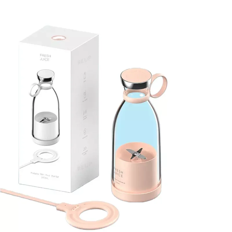 380ml household Portable Electric Juicer Wireless Blender mini fruit Mixer Cup with food grad Blades for RV/Picnic