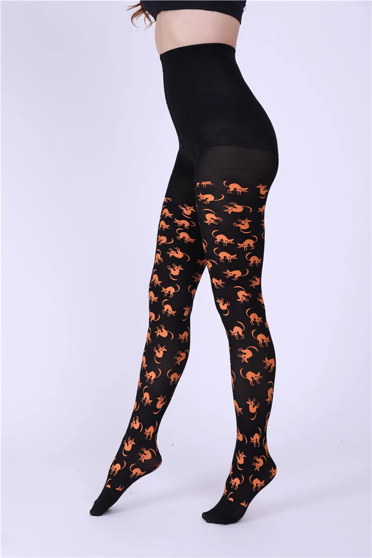 Hot sale cheap lady personality fox printed seamless pantyhose