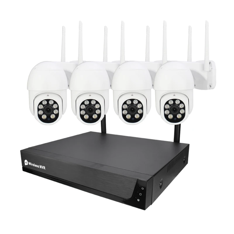 H.265 4ch wifi NVR kit set  2mp PTZ surveillance IP Camera   with tuya app  NVR