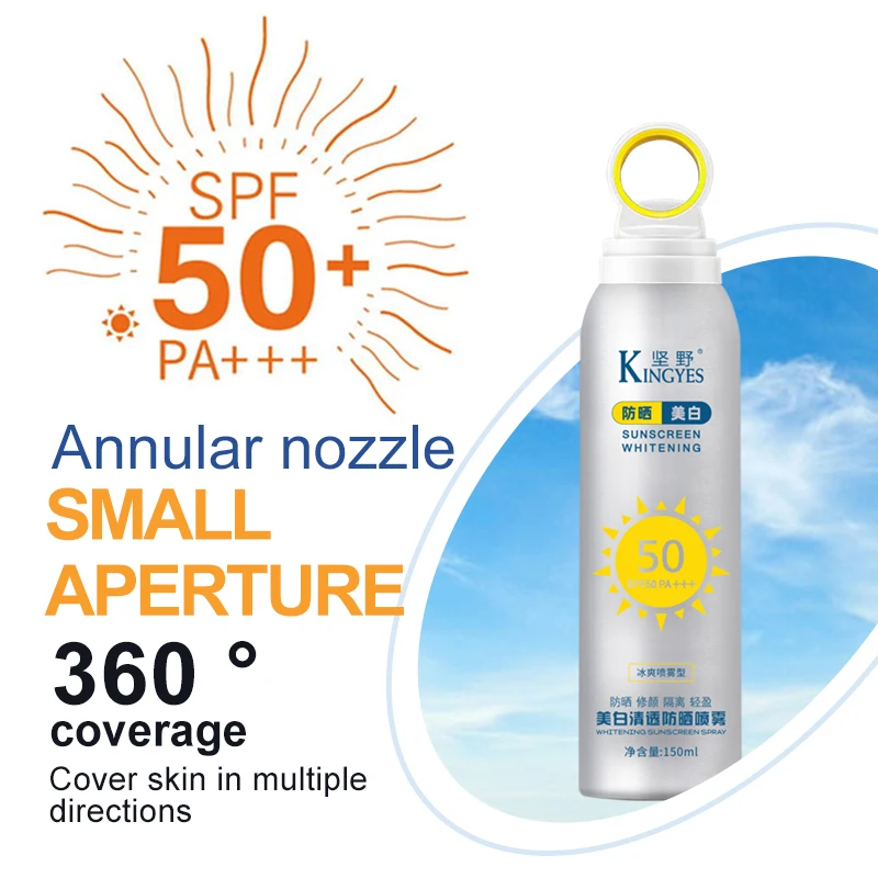 Private Label Hot sales Custom summer waterproof sun protection spf 50 sunscreen skin whitening spray