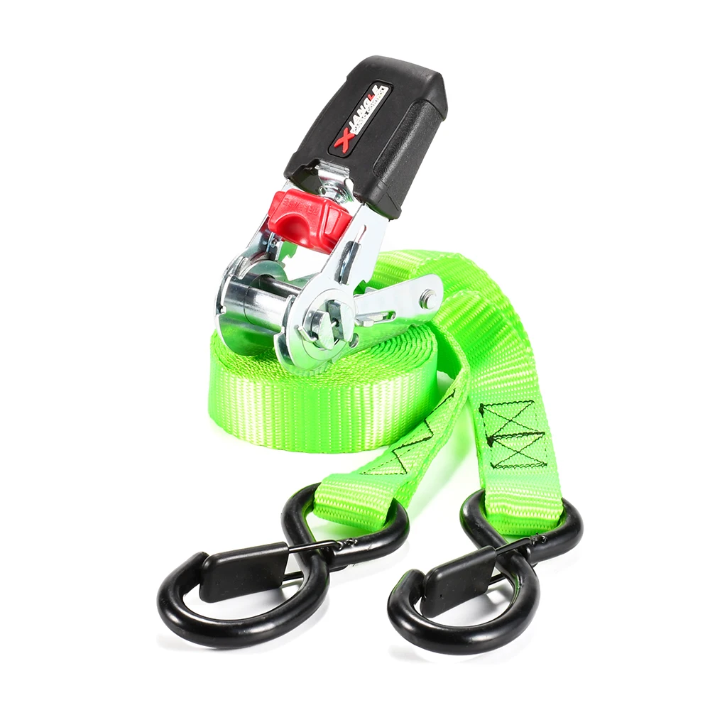 1 Inch 800Kg Rubber Coated Motorcycle Heavy Duty Ratchet Tie Down Strap with Hooks