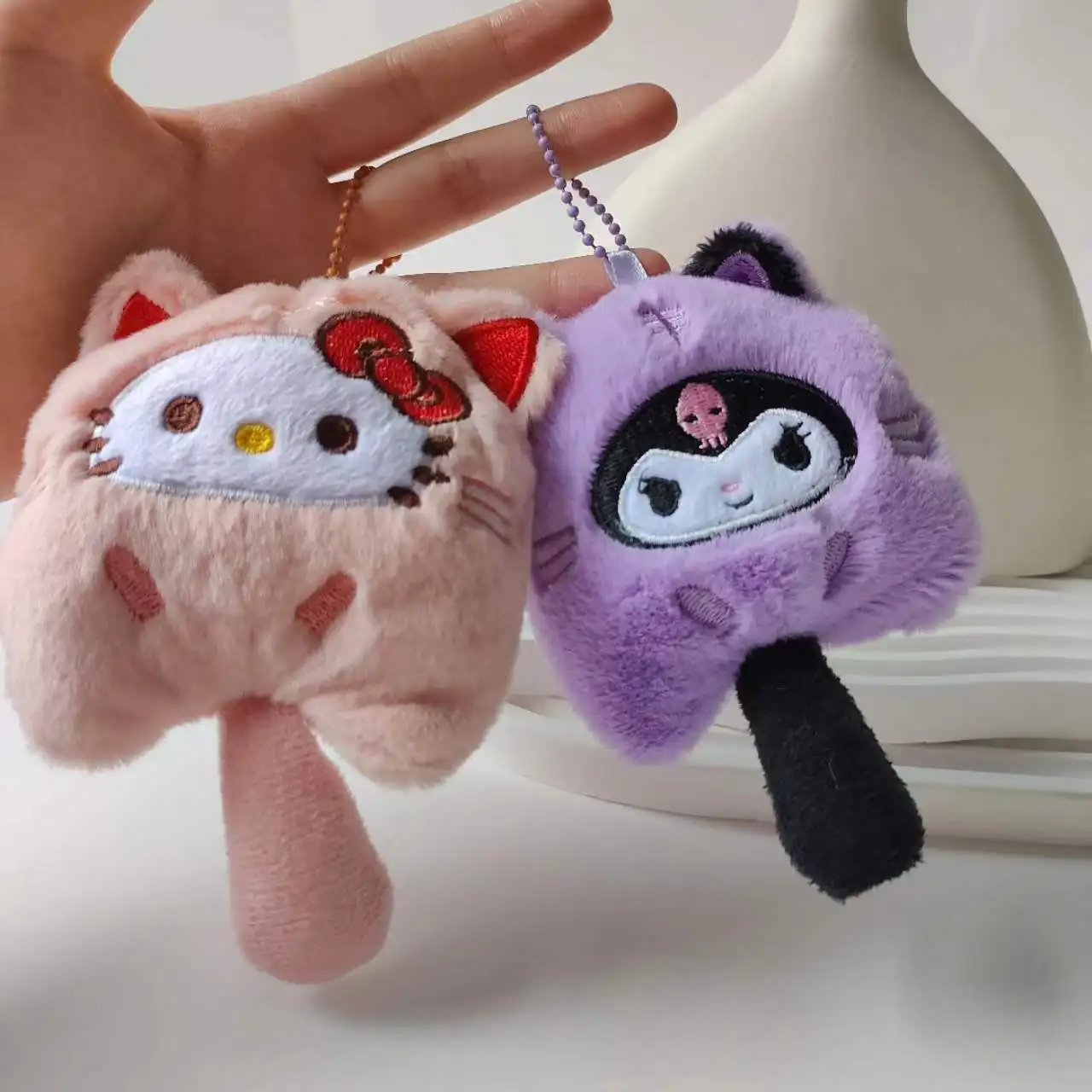 Wholesale cartoon cute Kulomi doll toys Kawaii Melody plush pendant backpack key chain doll KT Cat jewelry gifts