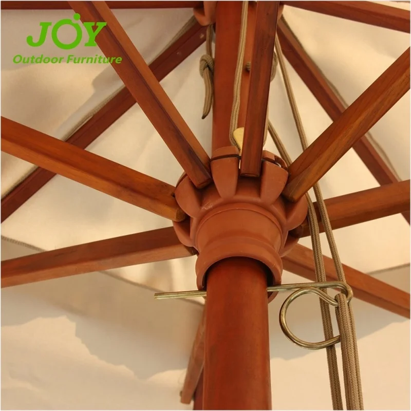 Wholesale Promotional Outdoor Wooden Market Beach Sun Umbrella Standard Size Wind Proof Cheap Mini Frame Advertising For Sale