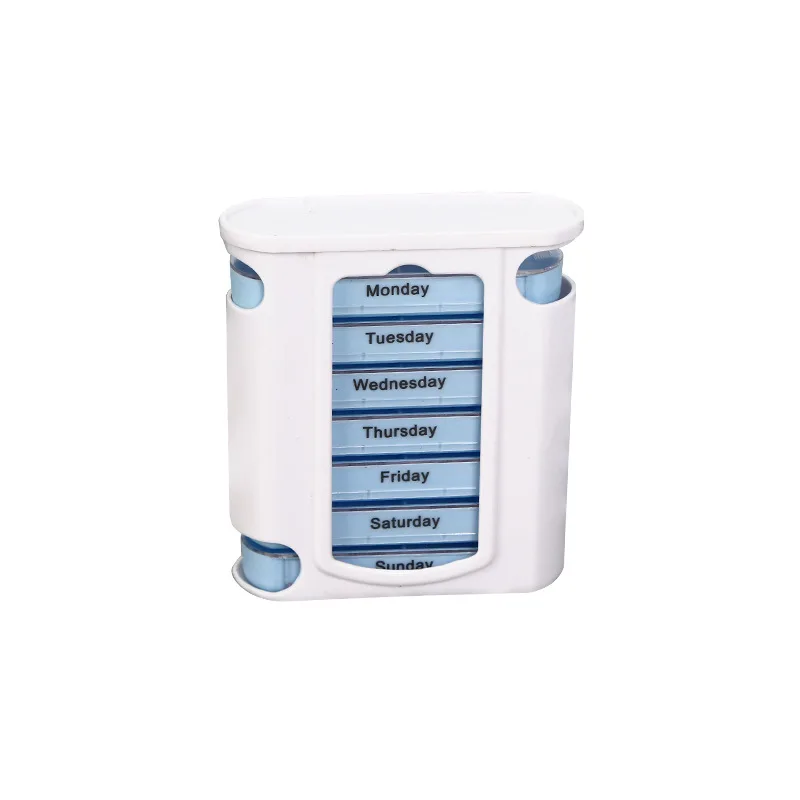 custom logo food grade PP large capacity Weekly Pill Organizer 4 Times a Day 7 Day Pill Box