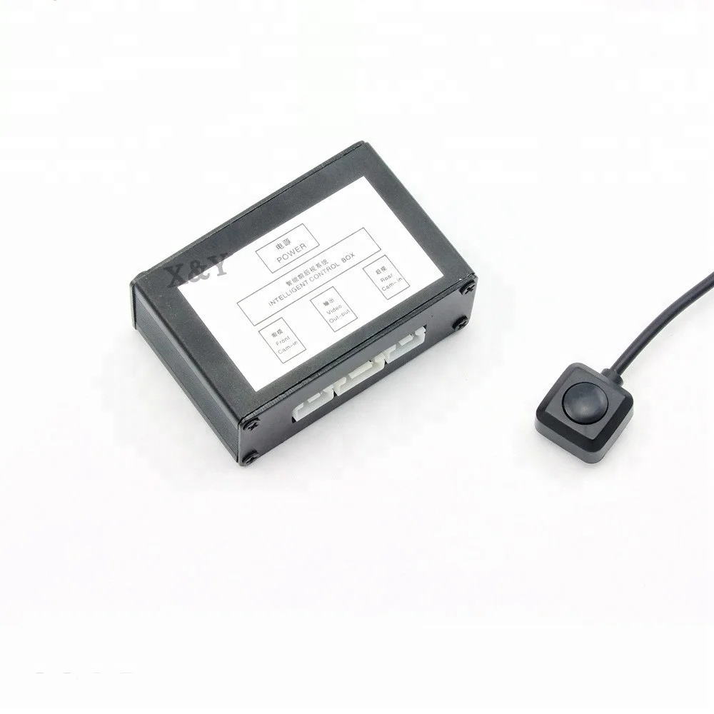 The dual-channel video control box of automobile reversing camera is used to automatically switch front/back. XY-3027