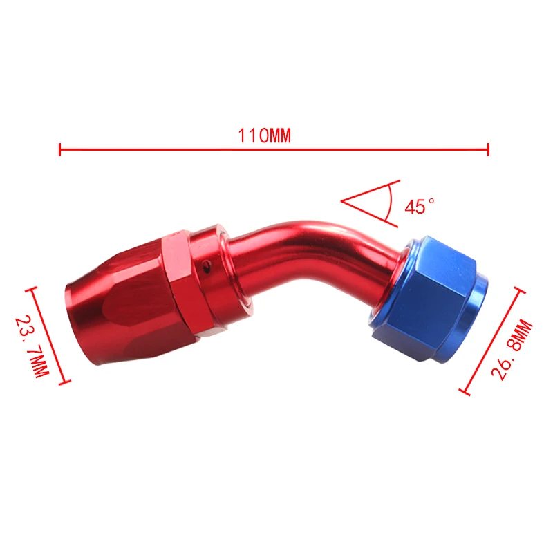 Universal Car Modification Oil Pipe Adapter Oil Cooling Joint Durable Detachable Oil Cooling Connectors For AN10 0-180 Degree