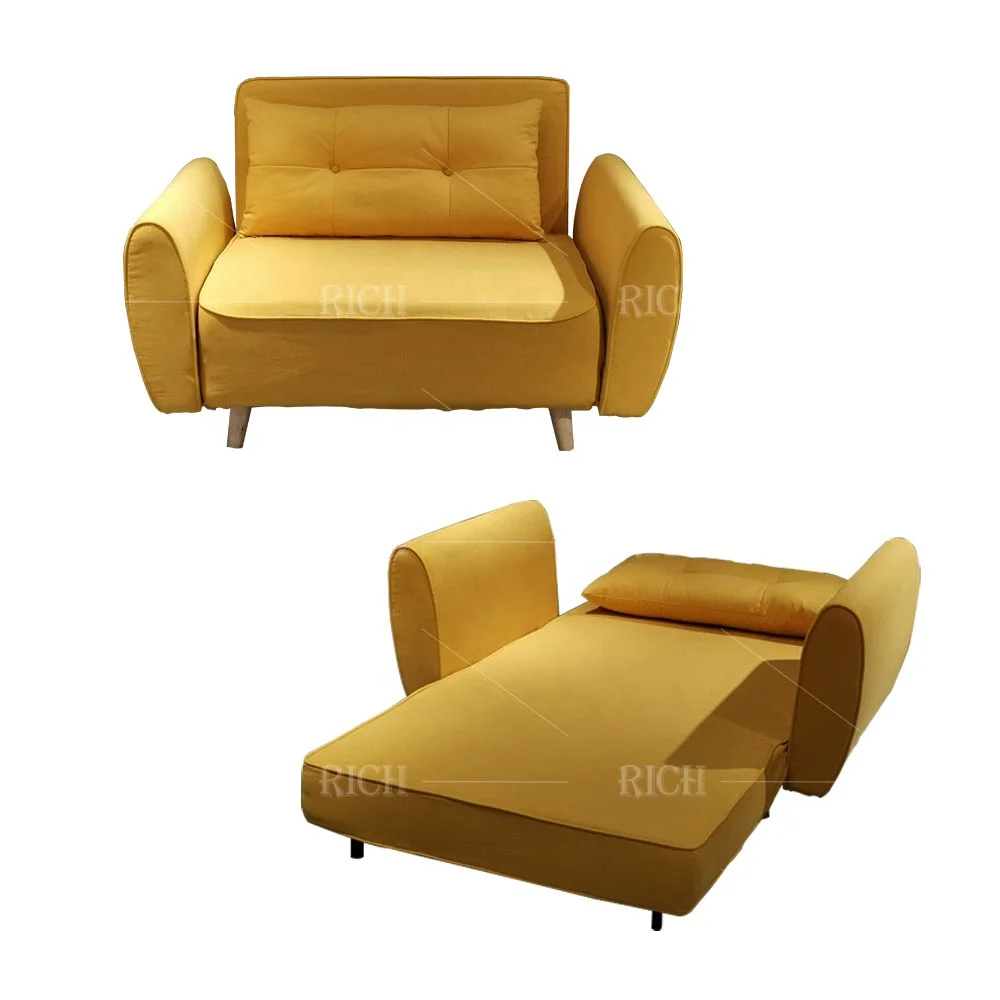 yellow folding sofa cum bed European style single sofa bed chair foldable sofa bed