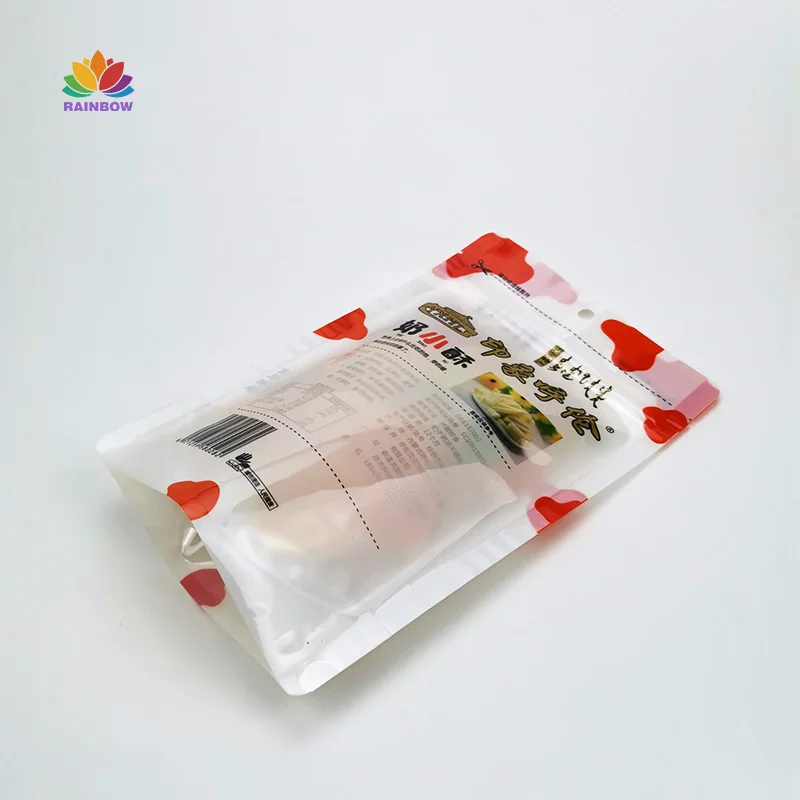 
Dried mango frosted zip lock plastic bag packaging for gummy candy food 