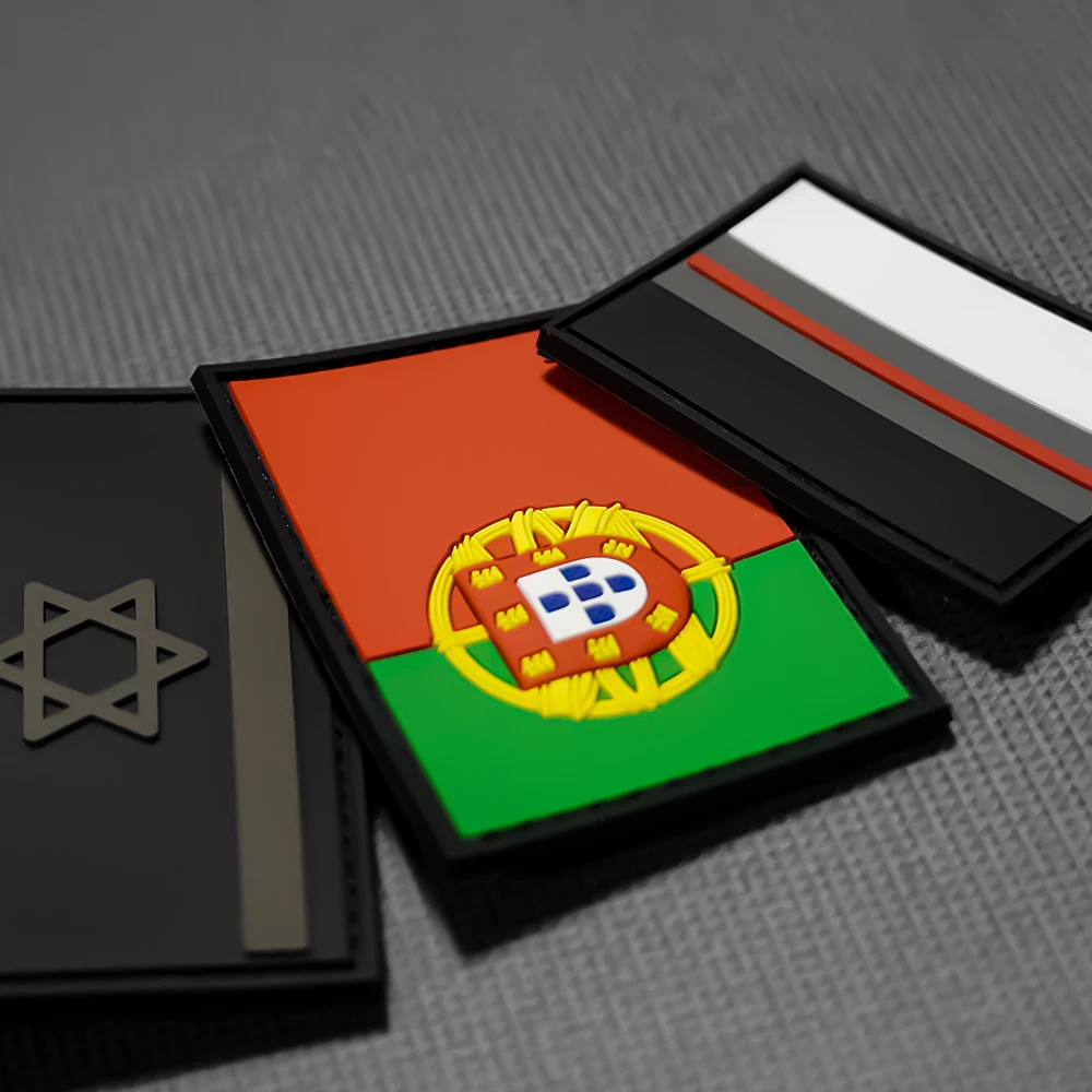 Flag series 3d custom iron on for hats embroidery patches custom  pvc slim sequin for clothes rubber patch