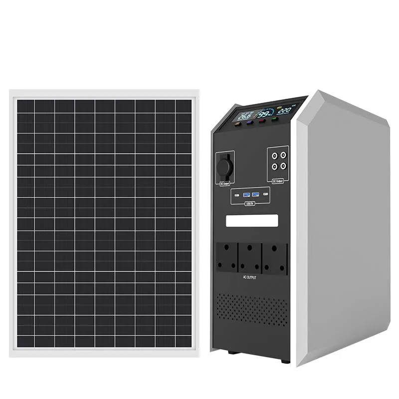 Outdoor Off-Grid Portable Energy Storage Power Supply With Solar Photovoltaic Panel Safety Charging System