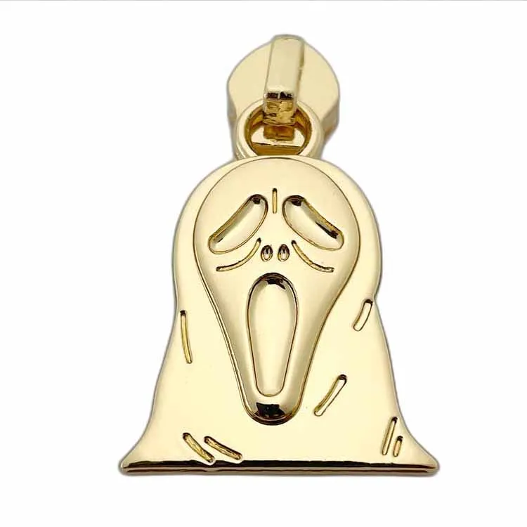 Trade assurance gold silver gun 5# nylon slider stocking metal zipper pulls for handbag / clothes