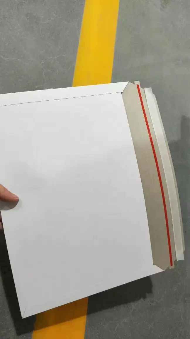 Custom Print Sturdy Customized document paper bag White Shipping Paper Envelopes Rigid Flat Mailers