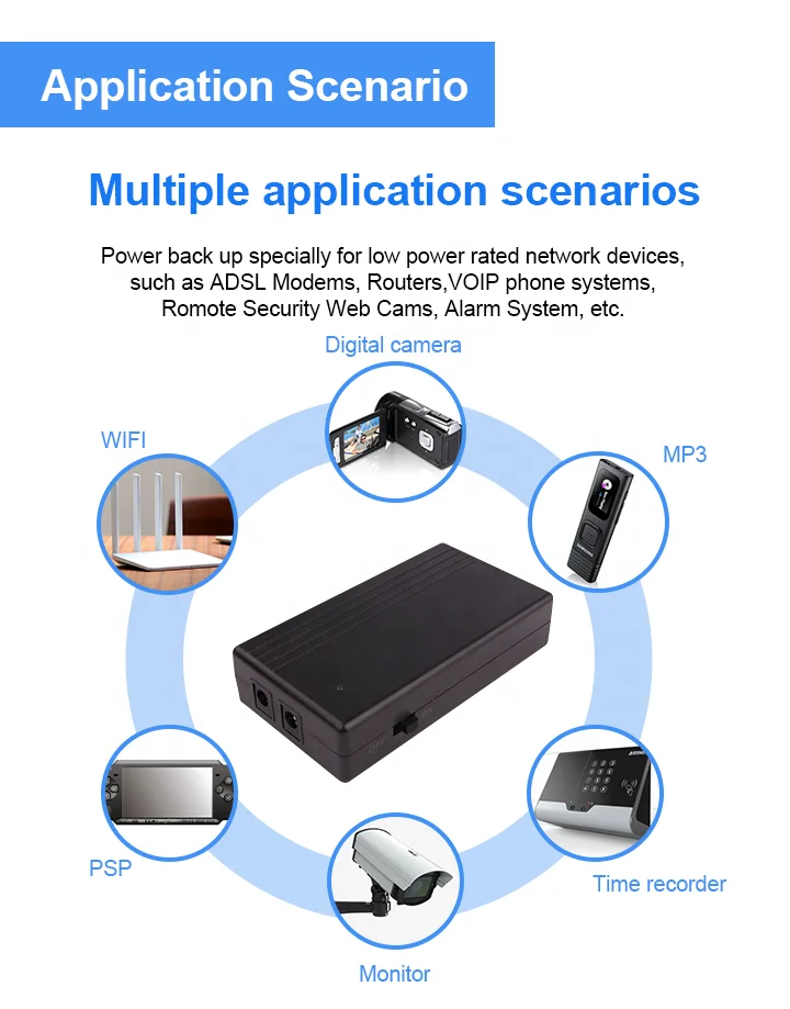 WGP MINI UPS Router wifi ODM OEM Portable Backup Battery USB Power Bank DC 12V wi-fi mini UPS for Wifi Router Modem CCTV Camera