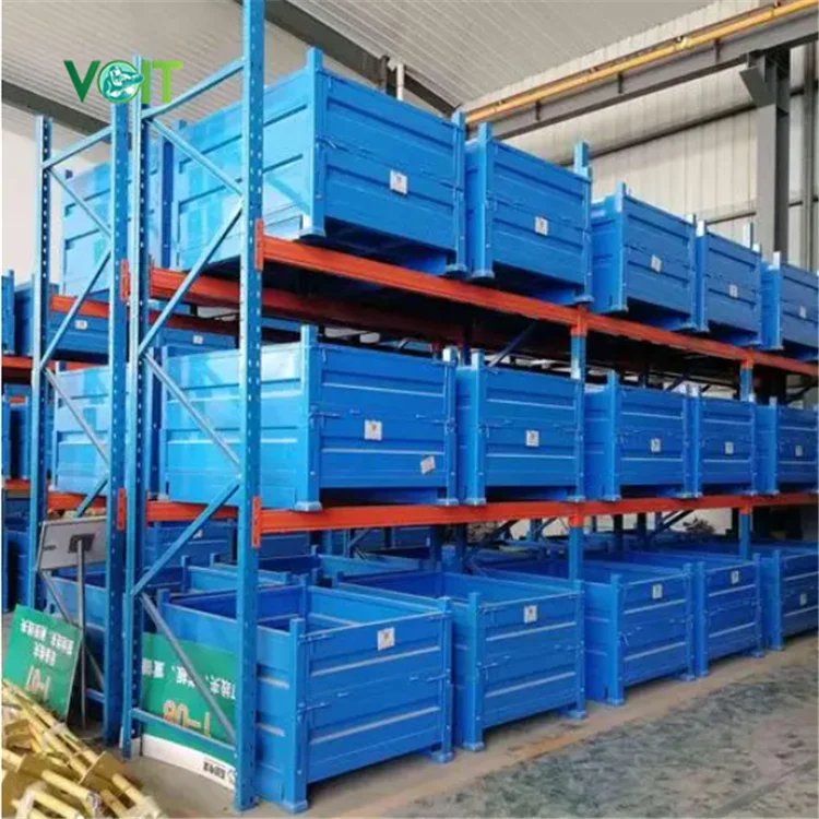 Powder Coated Stackable Metal Stacking Containers For Construction