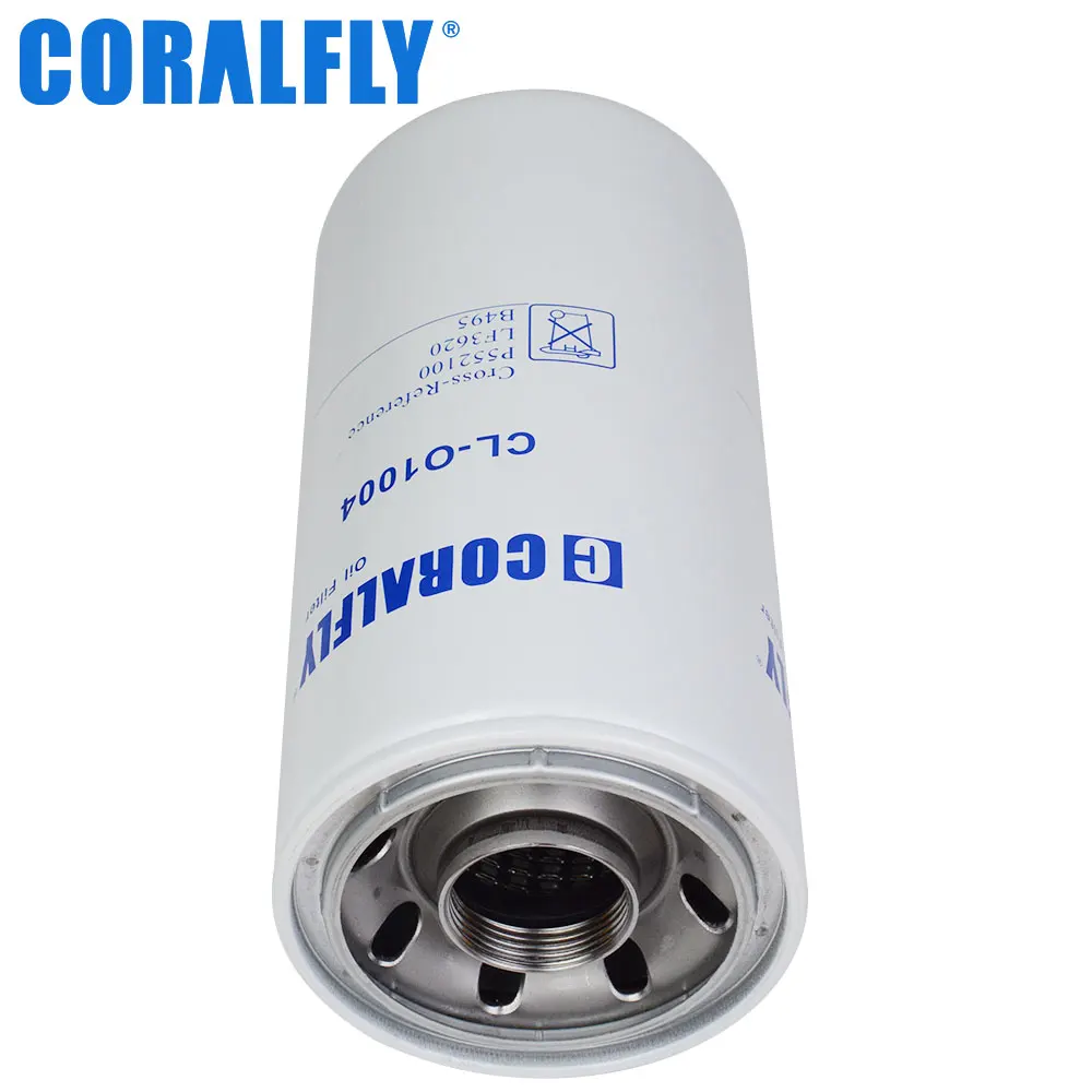 CORALFLY Hot sale Truck Diesel Engine Oil Filter CL-01004 P552100 LF3620 B495  5839LF3620  3076PH7405A
