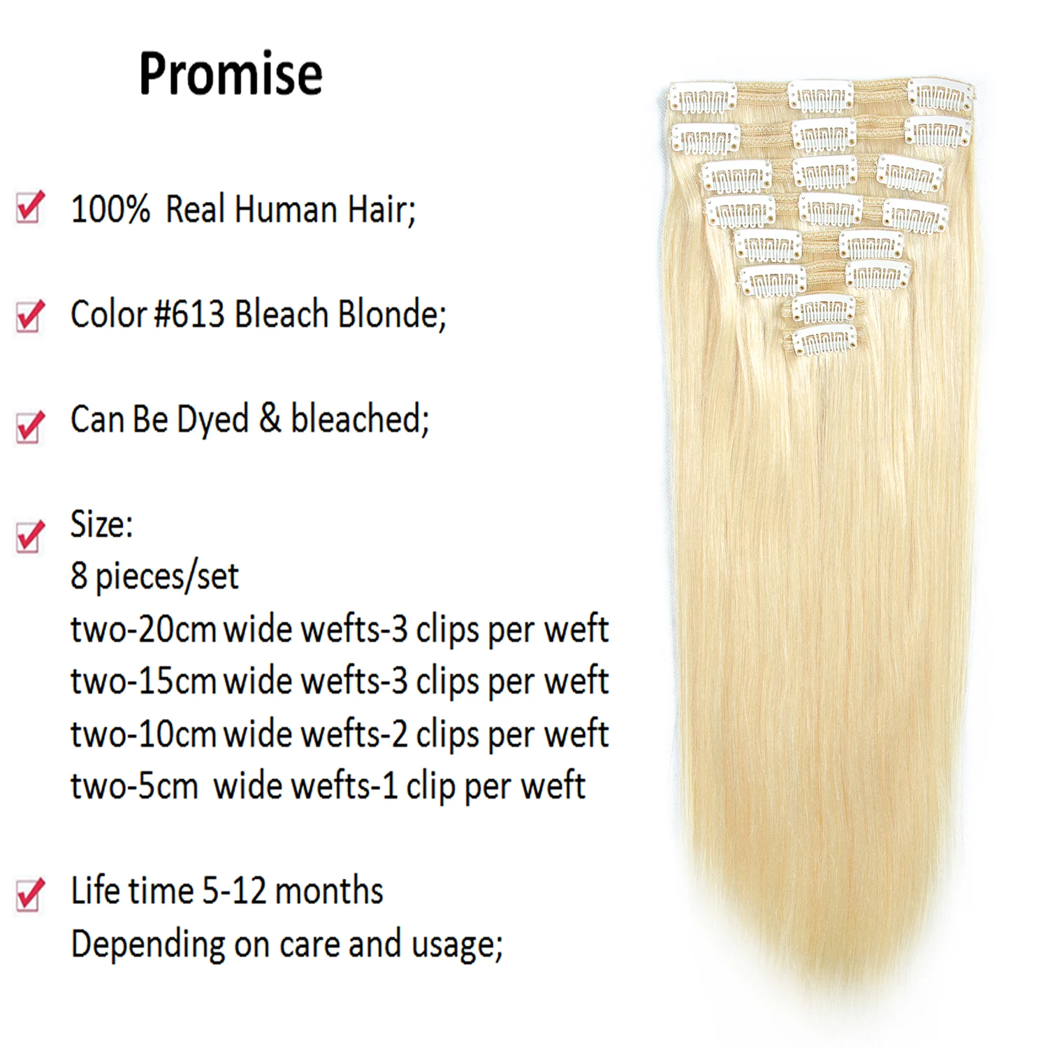 Hot products cheap 100% remy brazilian blonde hair extensions raw clip in hair