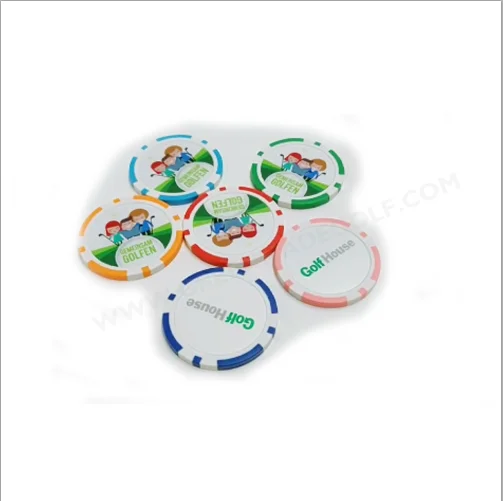 2024 New Custom Golf Tee markers plastic golf poker chip stickers ball markers