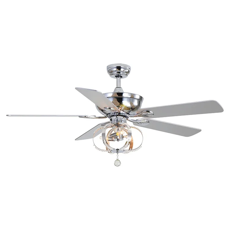Low Power Consumption Iron Remote Control Decorative Indoor Industrial Led Ceiling Fan Light
