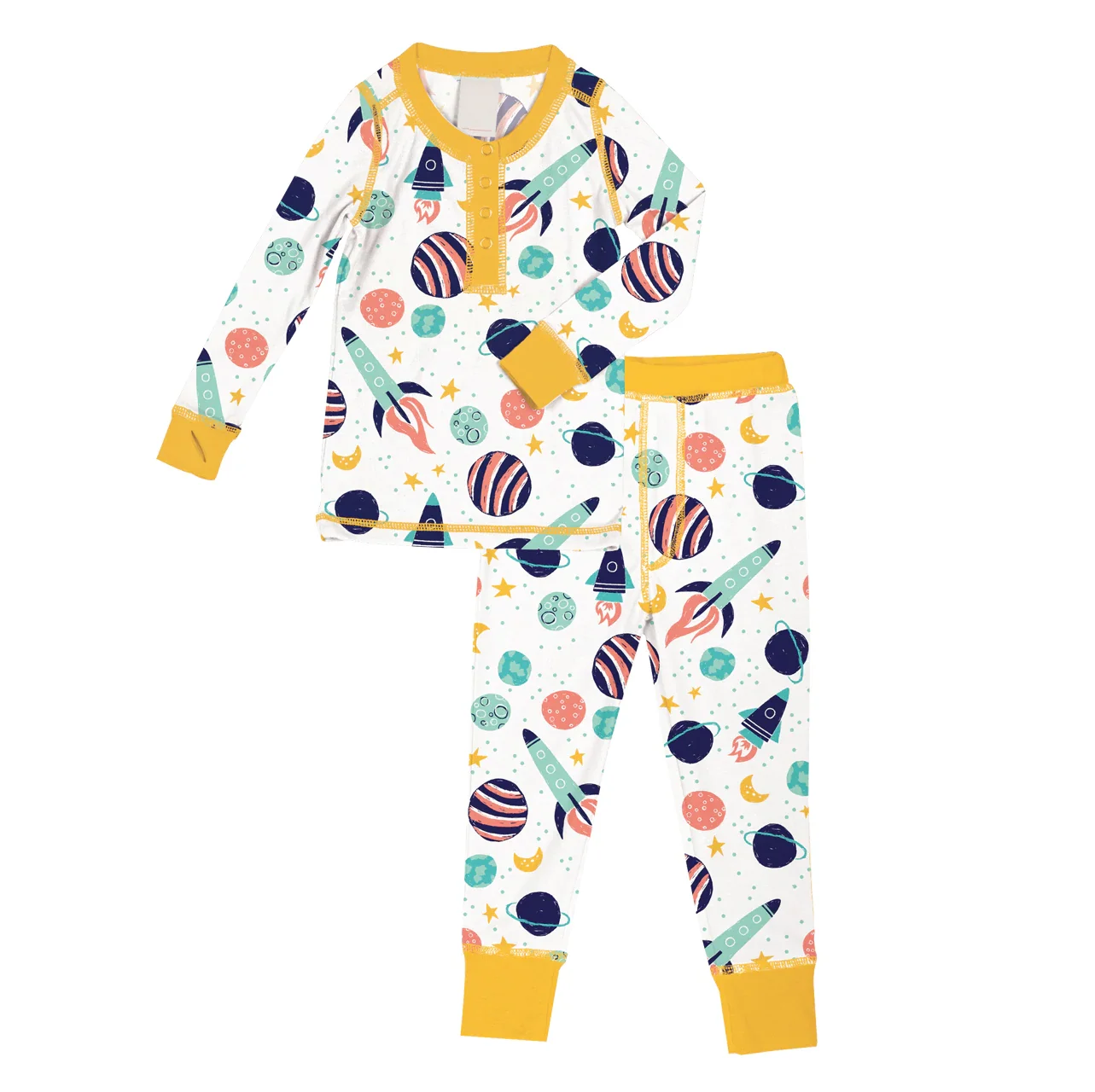 Sleepwear And Boys Children Girls Kids Print Organic Cotton Plain baby clothing sets OEM Bamboo Kids Pajamas Set