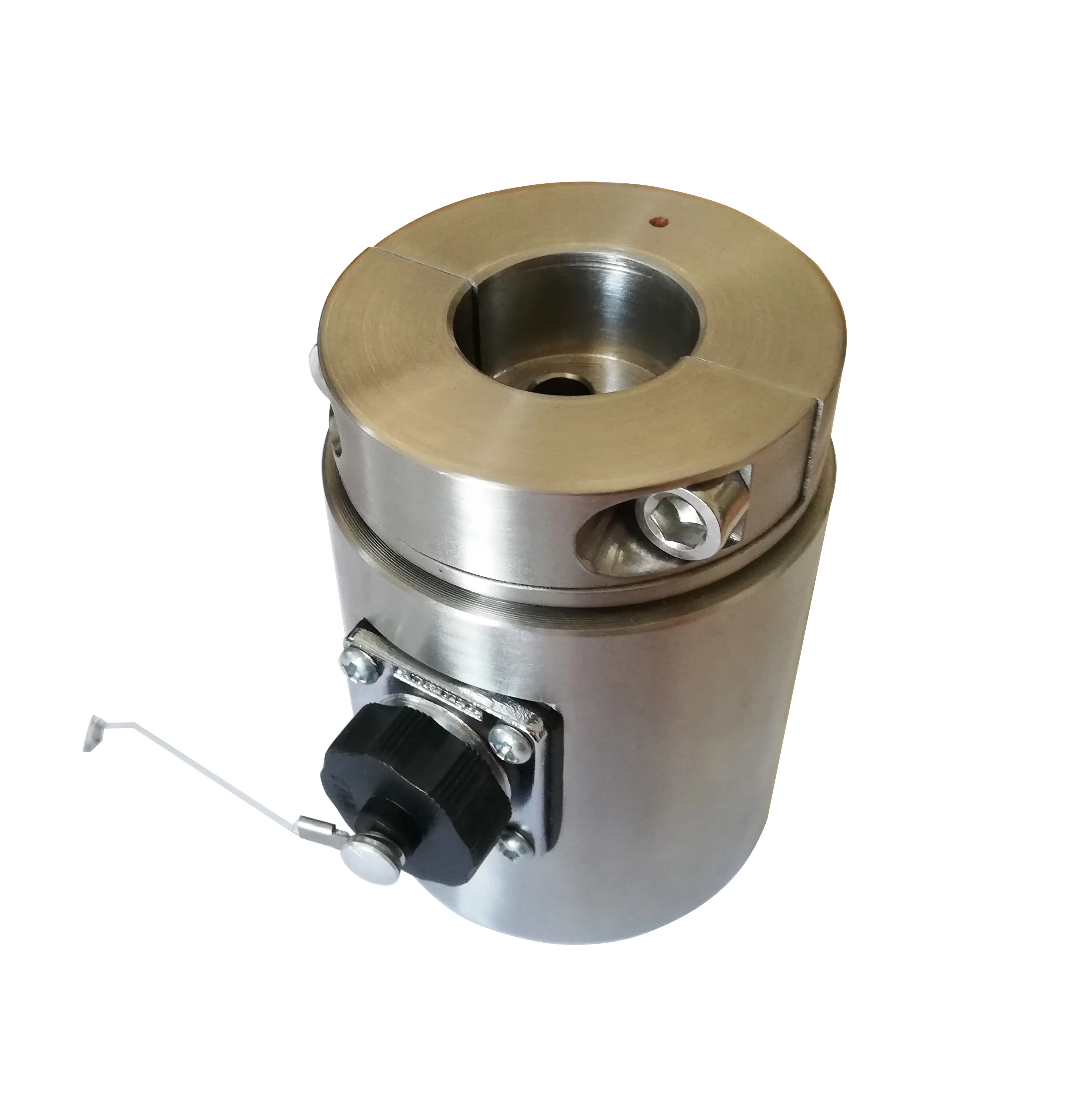 Dead shaft idler load cell force sensor transducer for web tension measurement and solutions foil and paper converting machines