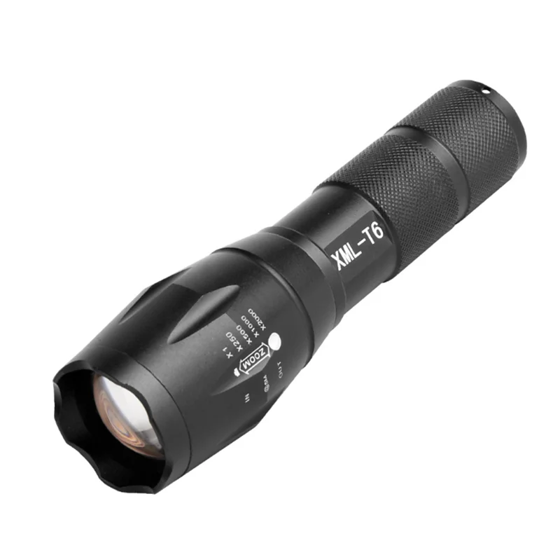 Plastic box 5 Lighting Modes led flashlight 1200mAh 18650 Li-ion battery Charger with USB cable