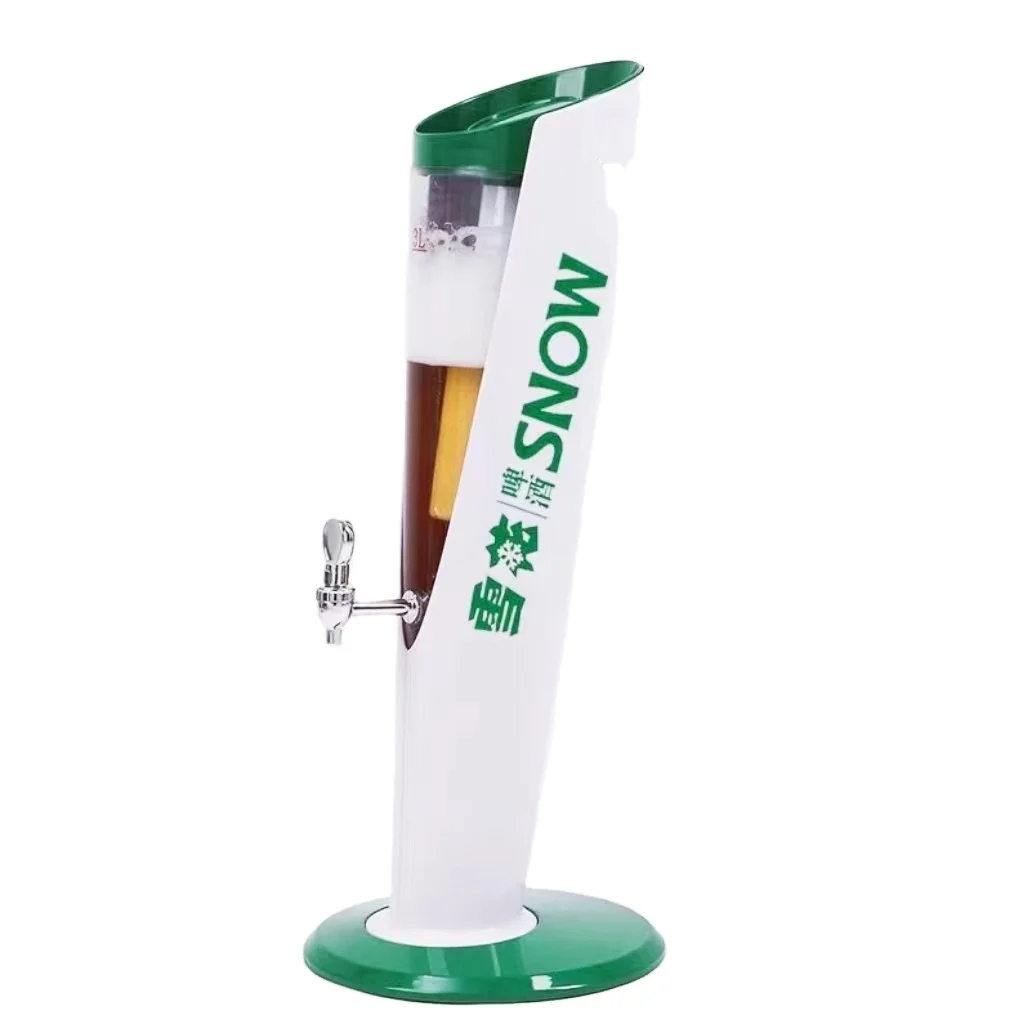 Custom hot bar Desktop Beer Tower 3 liters  Drink juice machine can be filled with ice light autonomous Drink Dispenser with tap