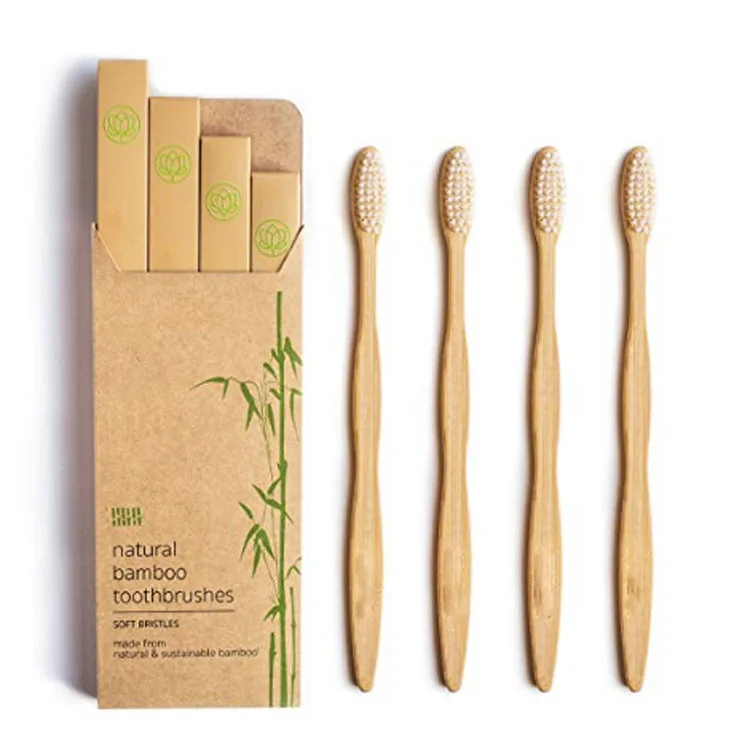 0 Waste Charcoal Bristles OEM  Approved Eco-friendly Bamboo Toothbrush with Customized Packing and Logo