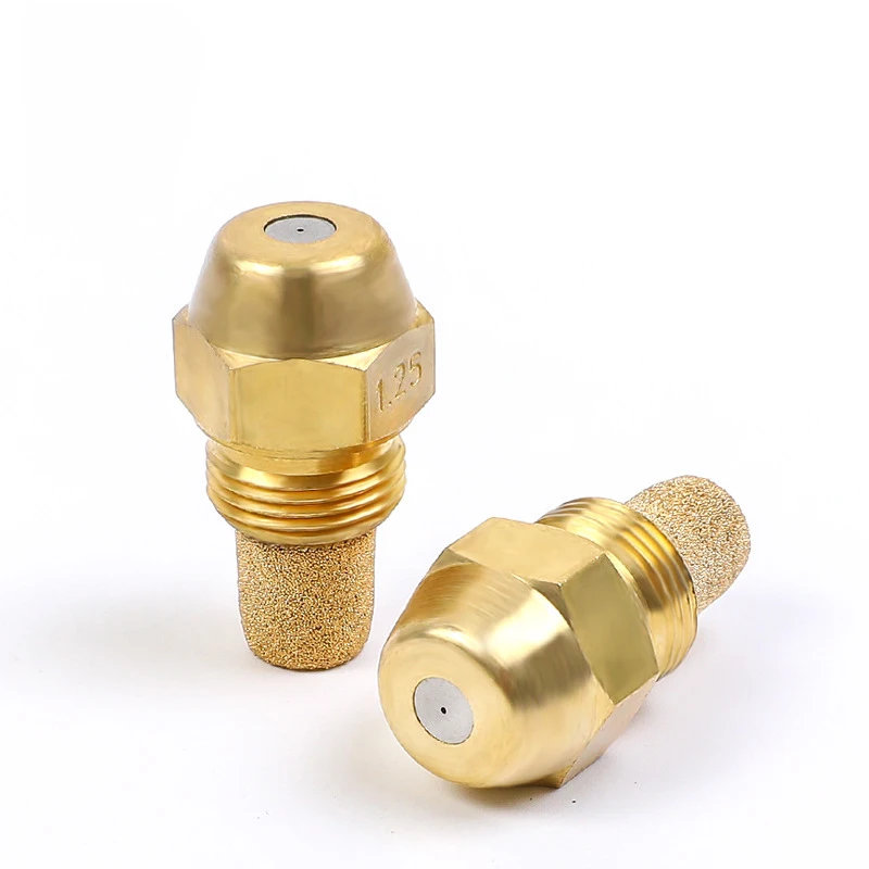 Diesel heavy fuel burner misting brass oil nozzle with hollow solid semi full cone spray pattern