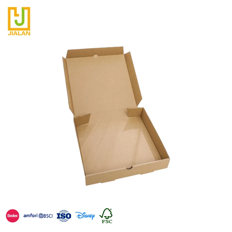 Food grade custom logo paper pizza box printing corrugated paper kraft pizza box