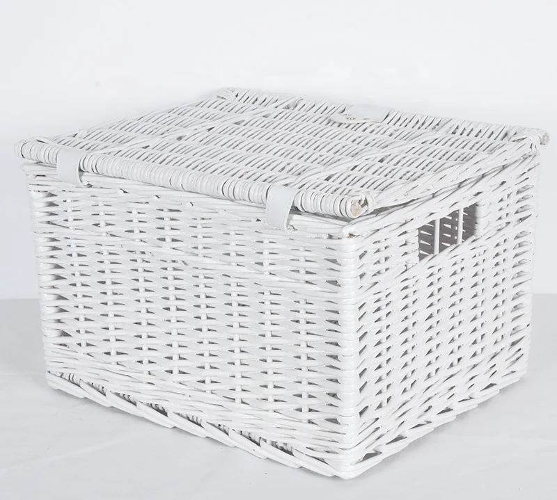 Factory wholesale white rattan luggage bicycle front rack basket wicker bike storage basket