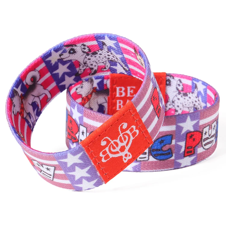 Custom Durable Good Quality RFID Soft Polyester Printed Stretchy Elastic NFC Wristband for Access Control
