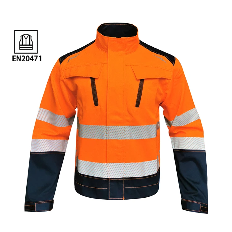 Custom Men Waterproof Safety High Visibility Security Winter Reflect Jacket