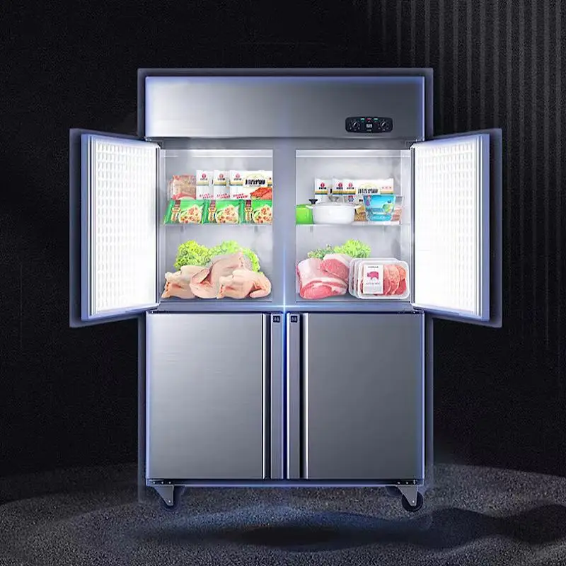 Wholesale Price White Glass Four Door Side by Side Refrigerator Fridge and Freezer