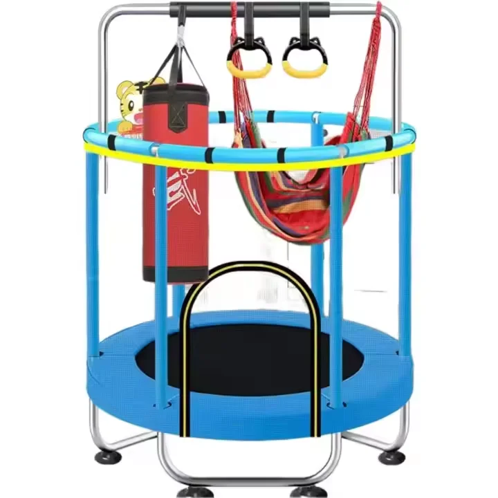 2024 New Style Adjustable Height Indoor and Outdoor Kids Trampolines / Children Trampoline with Toys and Good Price