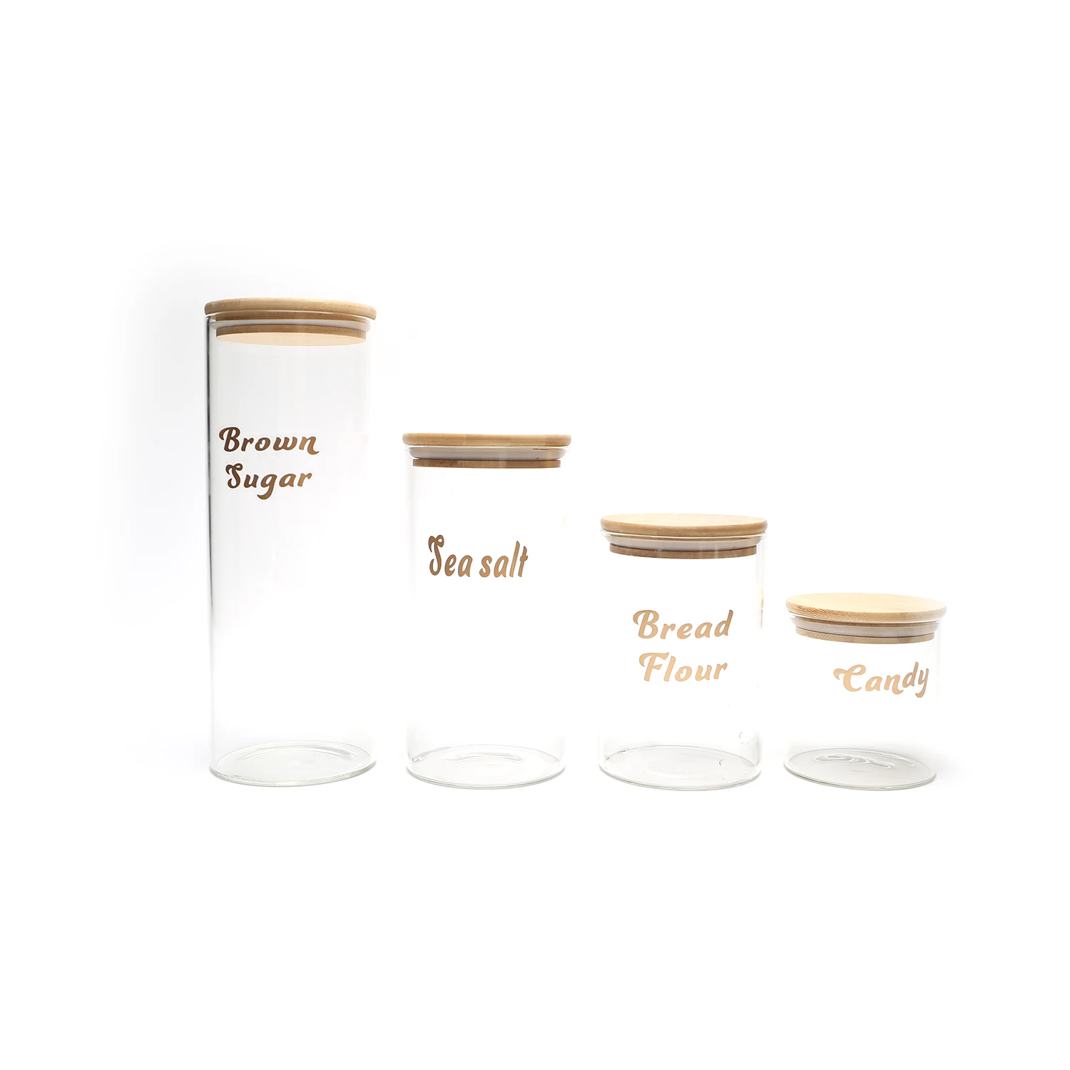 High Borosilicate Glass Storage Jar With Bamboo Lid Glass Storage Jar For Glass Spice Jar With Bamboo Lid