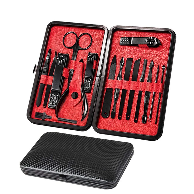 
2020 New Arrivals Nails Manicure Pedicure Set 16pcs Manicure Set Stainless Steel Grooming Kit for Men 