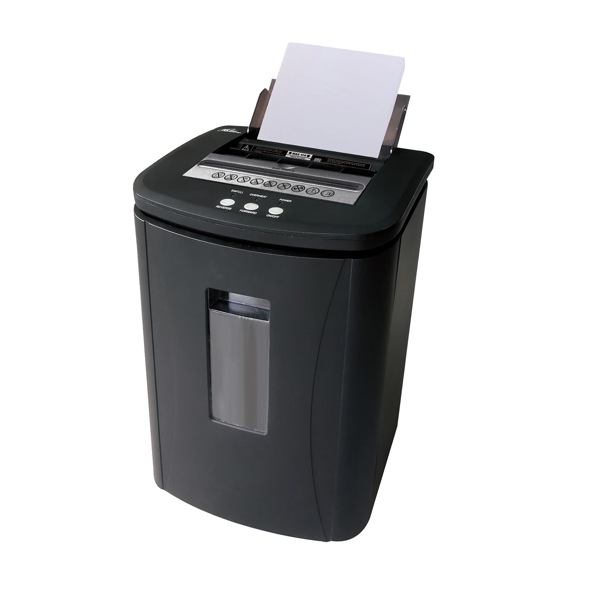 
150 sheets micro cut auto-feed paper shredder with 25L pull-out waste bin cut size 3*10mm 