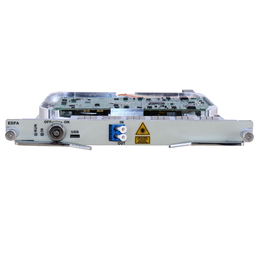 Hot swap DWDM optical amplifier EDFA board card with integrated chassis