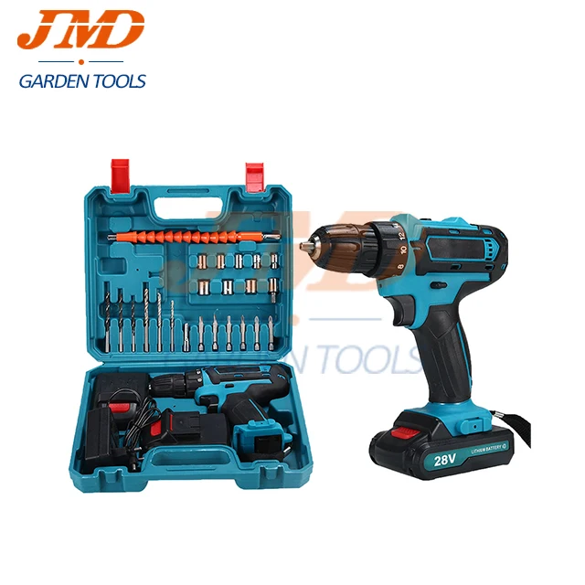 28V Rechargeable Lithium Battery Power Screw drivers Lithium Electric Portable  Cordless Drill Electric Screwdriver Set