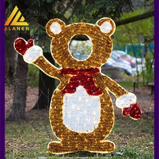 photo frame Shopping Mall Christmas Decoration Motif Light Holiday street Decoration bear Lights
